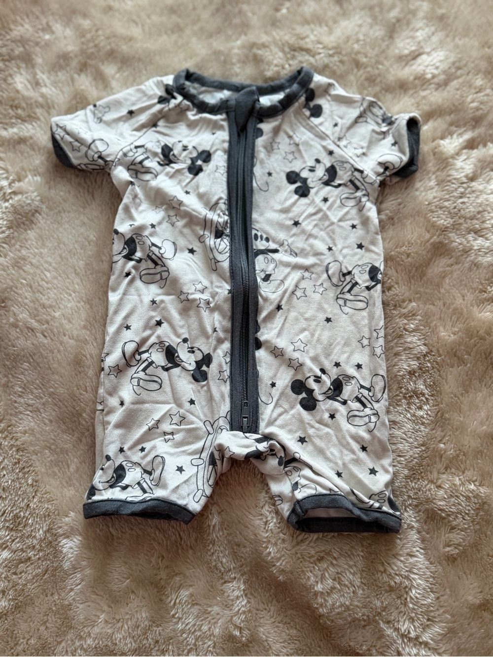 Little One Shop Bamboo Mickey Print Short-Sleeve Romper